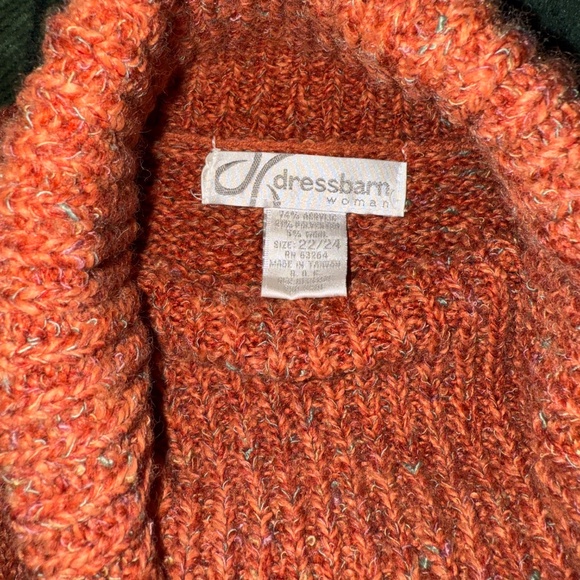 Vintage Dressbarn Woman Orange Pullover Roll Neck Turtleneck Knit Sweater 22/24 - Picture 5 of 7